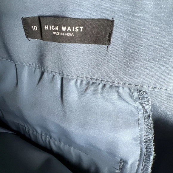 Loft Button Front High Waist Wide Leg Blue Pants Size 10 NWT $74.50 - Picture 12 of 13